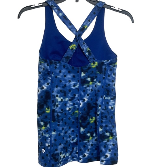 Lululemon 4 Blue‎ Print Criss Cross Back Built in Bra Tank Athletic - Picture 7 of 7